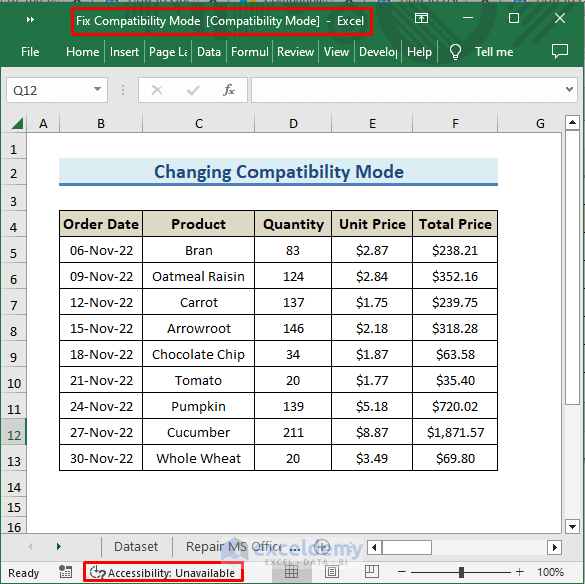 2 Reasons with Solutions for Excel Compatibility Mode Not Responding