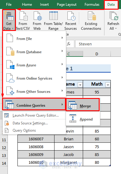 Merge Table in Power Query Editor