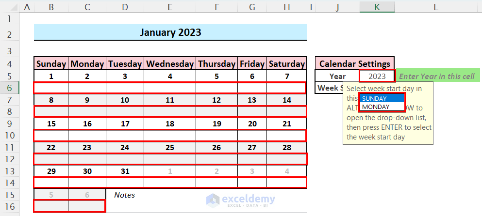 An Alternative to Date Picker: Use Calendar Template of Microsoft Excel