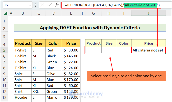 Use Dget How to Use Excel DGET with Dynamic Criteria (with Precise Steps)