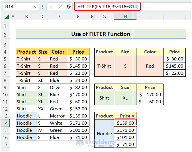 Using FILTER Function to Return Multiple Records