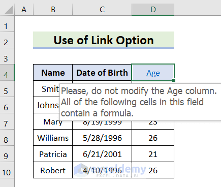 Output of Applying LInk Option to Create Dynamic Tooltip