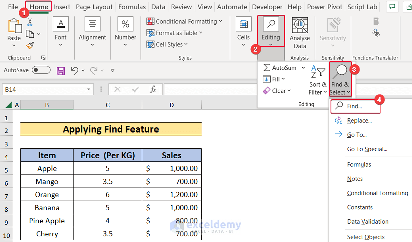 applying find feature to find external data connections in excel