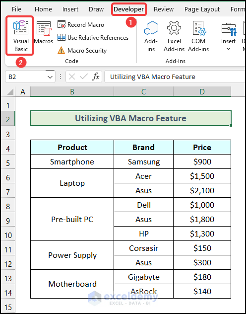 Utilizing VBA Macro Feature to create a floating text box in Excel