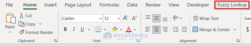 Fuzzy Lookup tab to Use Fuzzy LOOKUP Algorithm in Excel