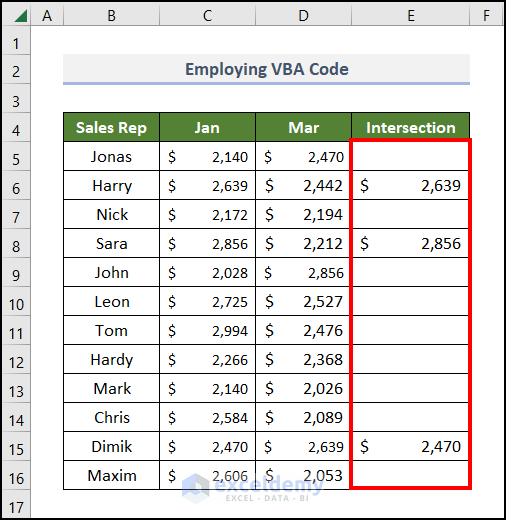 Employing VBA Code in Excel