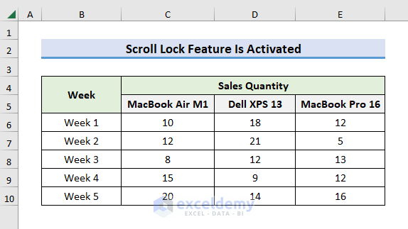 excel navigation arrow keys not working as scroll lock feature is Activated