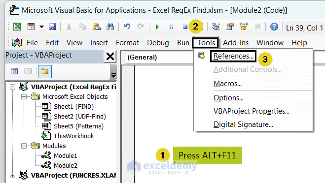 Enabling RegEx in Excel