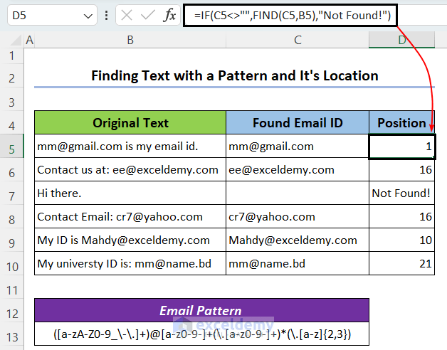 How to Find RegEx Patterns in Excel (2 Suitable Methods)