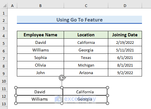 Use Go To Feature to Delete Floating Cells in Excel