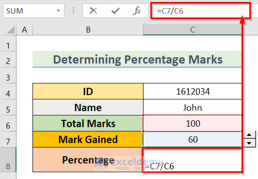 Insert Formula to Use Spin Button Percentage in Excel