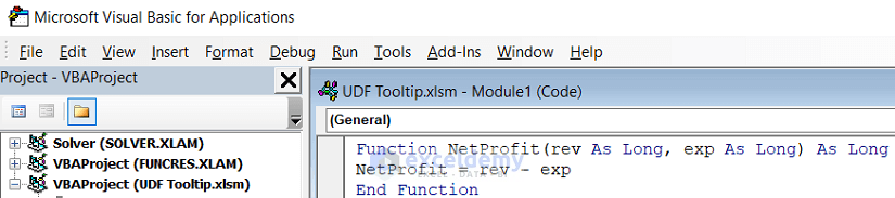 writing udf to add tooltip to udf in excel