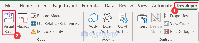going to visual basic module to apply utf 8 encoding on csv file in excel