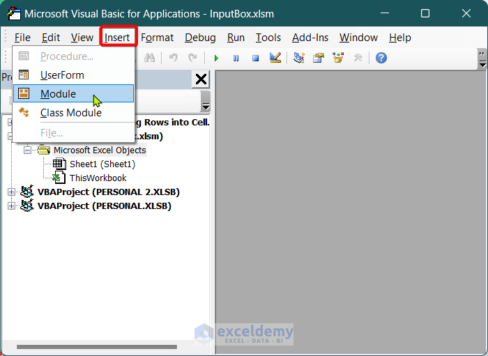 Use of VBA InputBox Function to Input Dialog Box in Excel