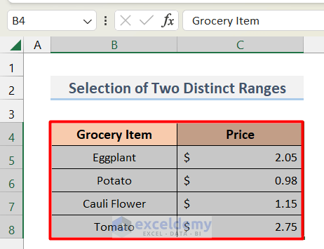 Selection of Two Distinct Ranges Using VBA Union Function