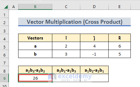excel vector multiplication