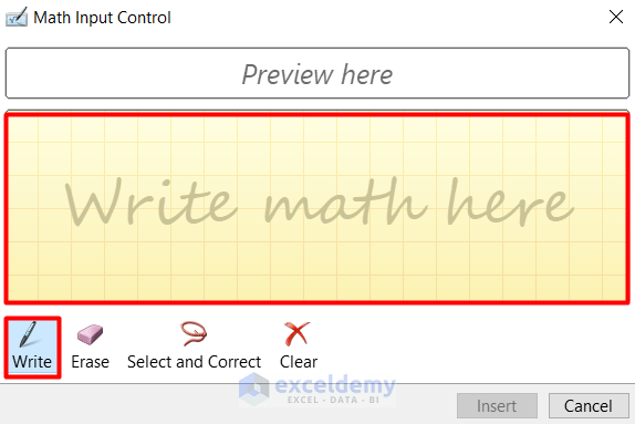 Applying Excel Ink Equation to Make Exponent in Text