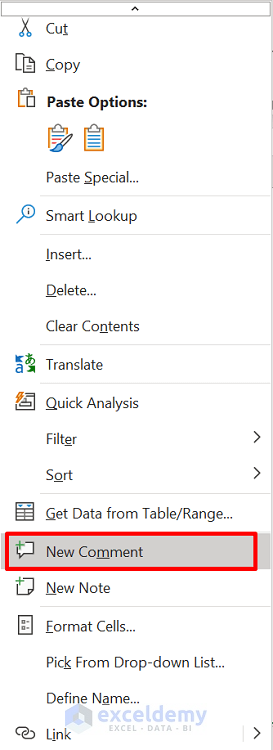 Embed Floating Comment Through Context Menu