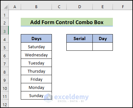 Add Form Control ComboBox