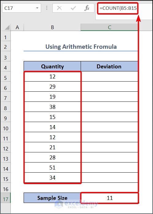 Applying Arithmetic Formula 