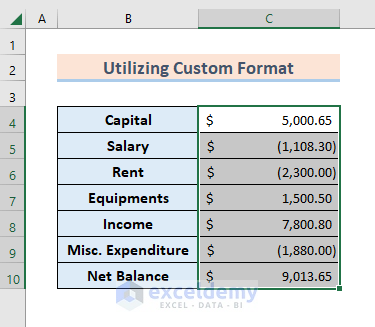 Utilize Custom Format to Transform Accounting Format to Number Format