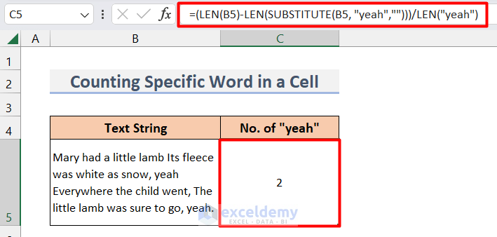 Counting Specific Word in a Cell