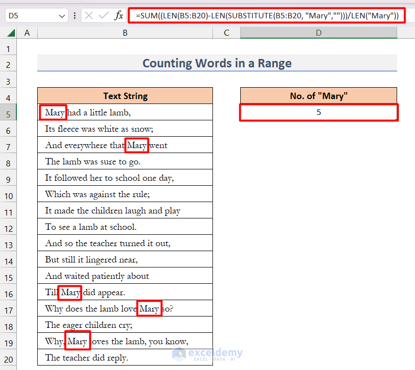 Counting Specific Word in a Cell