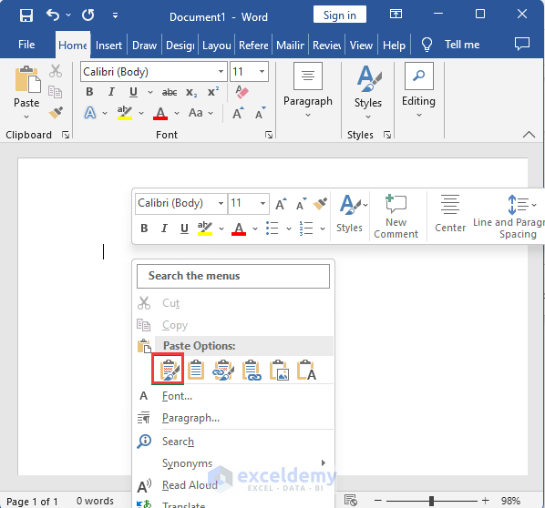 Use of Microsoft Word to Count the Total Words in Excel