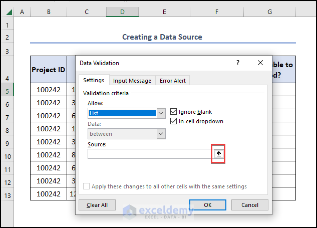 Create a Drop-Down List how to create a data source in excel