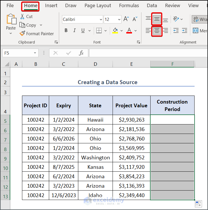Format the Input Data how to create a data source in excel