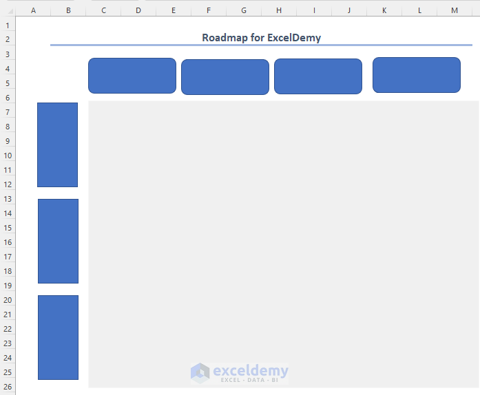 Using Shapes to Create a Roadmap in Excel