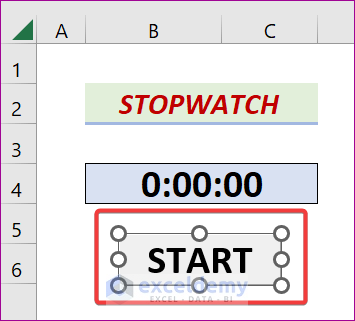 Implement Buttons to Create a Stopwatch in Excel