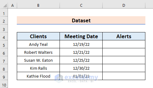 how to create alerts in excel