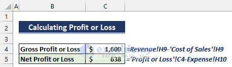 Create a Sheet to Calculate Profit or Loss