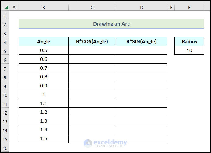 How to Draw an Arc in Excel