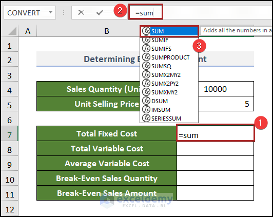 Calculate Different Cost Components