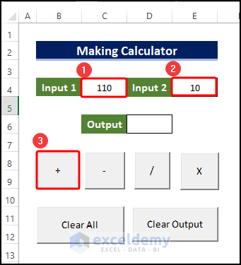 Test Calculator Operation in Excel 