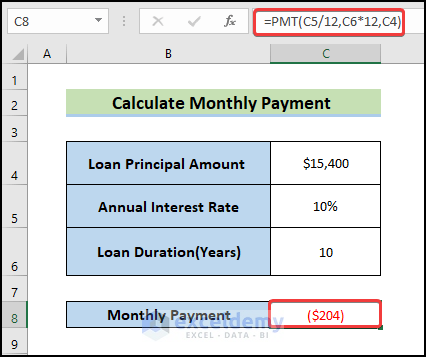 calculate PMT value to Use Spin Button in Excel