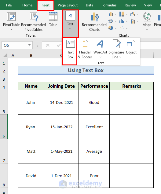 Use Text Box to Write a Paragraph in Excel Cell