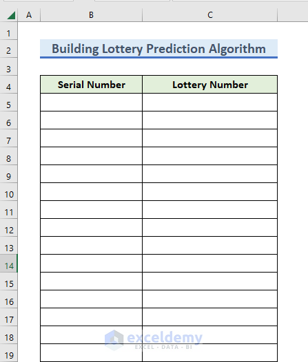 lottery prediction algorithm excel