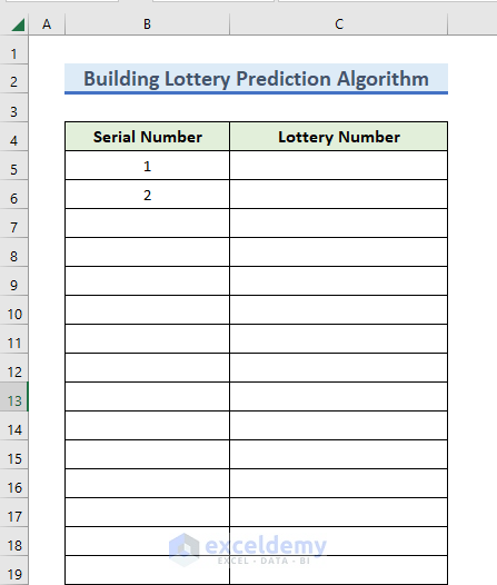 Step-by-Step Procedures to Build Lottery Prediction Algorithm in Excel