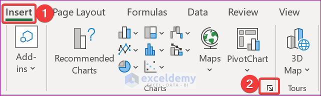 Utilize Charts Feature to Create Polar Area Chart in Excel
