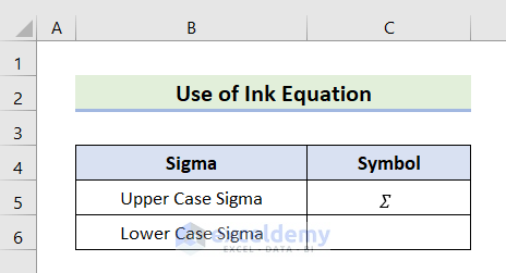 Embed Sigma Symbol from Insert Tab