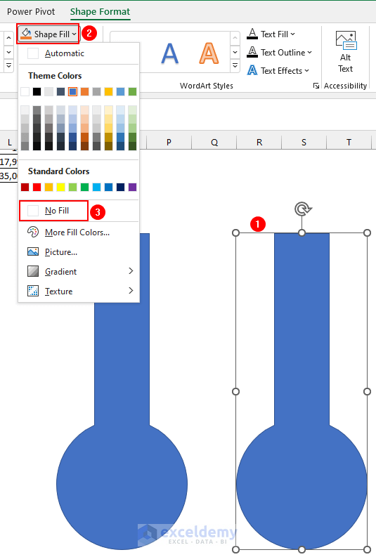 Copy the Thermometer Graphic to Excel and Give It a Proper Format