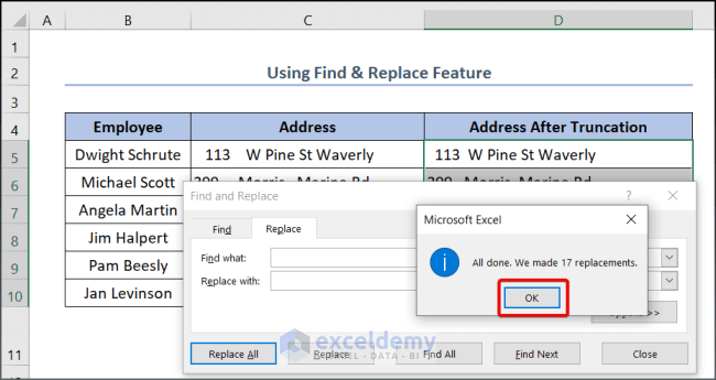 Using Find & Replace Feature