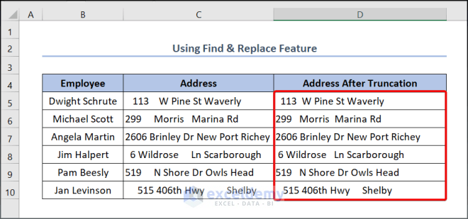 Using Find & Replace Feature