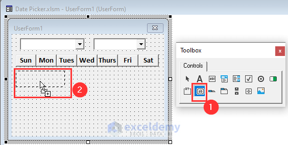 Inserting Command Button to Make Date Picker in Excel