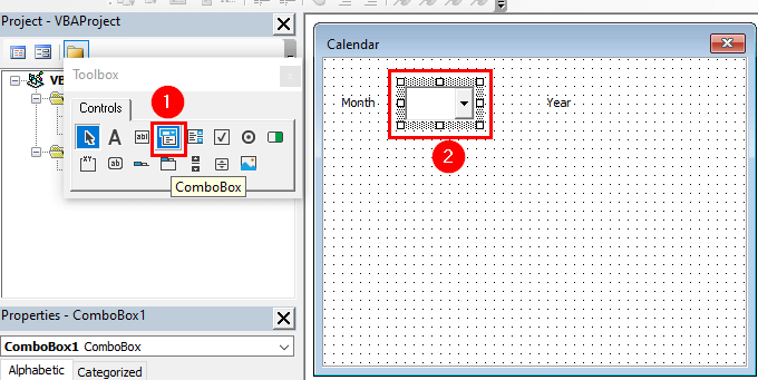 Adding ComboBoxto Create Excel VBA Calendar