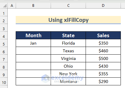 Use xlFillCopy to Autofill Dynamic Range in Excel