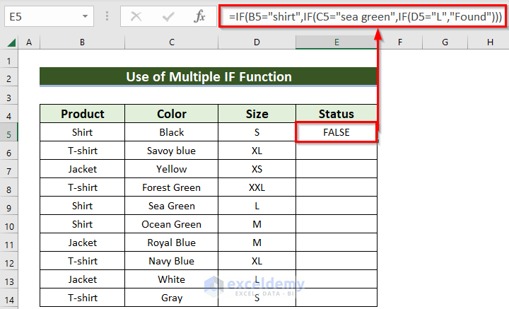 Multiple IF Statements with Text in Excel